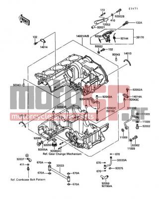 KAWASAKI - CANADA ONLY 1989 - Engine/Transmission - Crankcase - 14013-1005 - RING-POSITION,T=1.98
