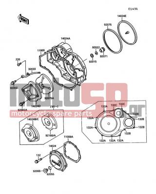 KAWASAKI - CANADA ONLY 1989 - Engine/Transmission - Engine Cover - 11009-1863 - GASKET,COVER,LH