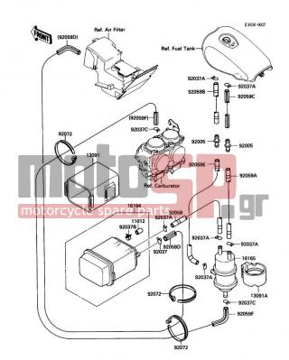 KAWASAKI - ELIMINATOR 1989 - Body Parts - Fuel Evaporative System - 92037-1512 - CLAMP,CANISTER