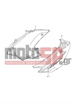 SUZUKI - DL650A (E2) ABS V-Strom 2008 - Body Parts - SIDE COWLING (MODEL K7) - 68695-27G10-DTH - TAPE, SIDE LH