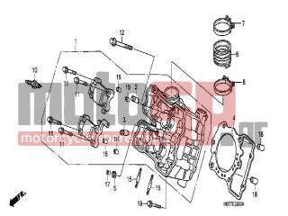 HONDA - XL1000VA (ED)-ABS Varadero 2009 - Engine/Transmission - FRONT CYLINDER HEAD - 95701-0606000 - BOLT, FLANGE, 6X60