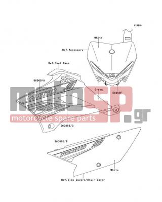 KAWASAKI - KLX®110 2012 - Body Parts - Decals(CCF) - 56069-1318 - PATTERN,SHROUD,LWR,LH