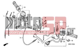 HONDA - CBR600F (ED) 1999 - Frame - HANDLE LEVER/ SWITCH/CABLE (1) - 90321-MR8-000 - NUT, FIXING