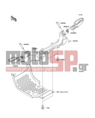 KAWASAKI - KLX®110L 2012 -  - Footrests - 34003-0107-458 - HOLDER-STEP,P.SILVER