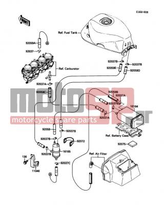KAWASAKI - NINJA® 600R 1989 - Body Parts - Fuel Evaporative System - 92037-1712 - CLAMP