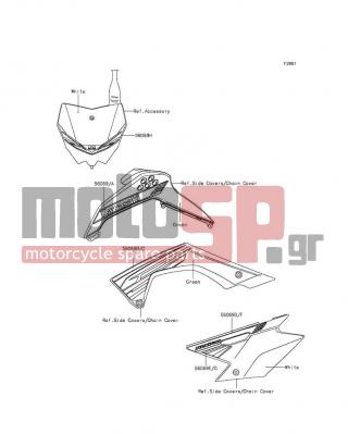 KAWASAKI - KLX®140 2012 - Body Parts - Decals(ACF) - 56069-1330 - PATTERN,SIDE COVER,LH,LWR