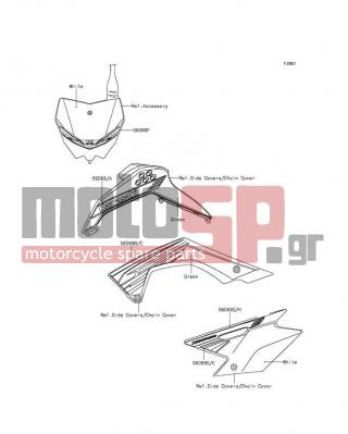 KAWASAKI - KLX®140L 2012 - Body Parts - Decals(BCF) - 56069-1332 - PATTERN,SIDE COVER,RH,LWR