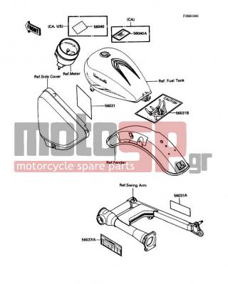 KAWASAKI - VULCAN 750 1989 - Body Parts - Labels - 56037-1312 - LABEL-SPECIFICATION,TIRE&LOAD