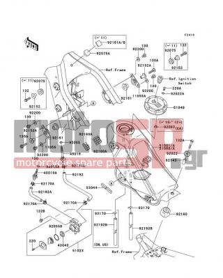 KAWASAKI - KLX®250S 2012 -  - Fuel Tank - 92170-1834 - CLAMP,TUBE