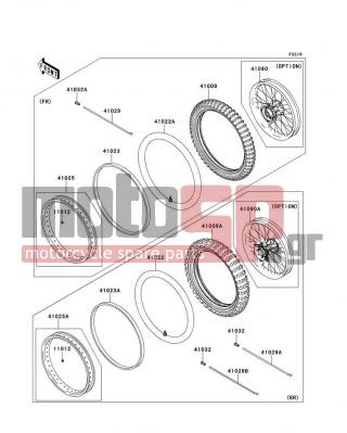 KAWASAKI - KLX®250S 2012 -  - Wheels/Tires - 41023-1144 - BAND-RIM,21XWM1.60-1.85(D)