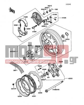 KAWASAKI - 454 LTD 1988 -  - Rear Wheel/Chain - 43058-1054 - RING,HUB SPROCKET