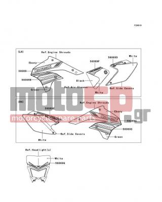 KAWASAKI - KLX450R (AUSTRALIAN) 2012 - Body Parts - Decals(ACF) - 56069-1552 - PATTERN,SIDE COVER,LH