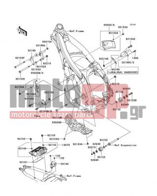 KAWASAKI - KLX450R (AUSTRALIAN) 2012 -  - Frame Fittings - 55020-0313-6C - GUARD,ENGINE,LH,EBONY