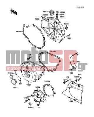 KAWASAKI - EX500 1988 - Engine/Transmission - Engine Cover(s) - 14026-1128 - COVER-CHAIN