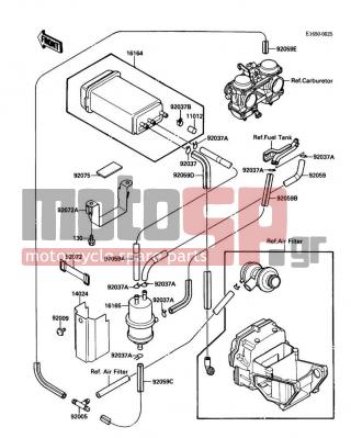 KAWASAKI - EX500 1988 - Body Parts - Fuel Evaporative System - 92037-1512 - CLAMP,CANISTER