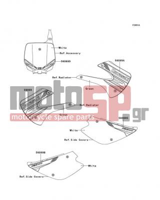 KAWASAKI - KX™100 2012 - Body Parts - Decals(DCF) - 56069-1536 - PATTERN,SIDE COVER,LH