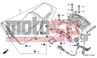 HONDA - XL1000VA (ED)-ABS Varadero 2004 - Body Parts - SEAT - 77156-MBT-610 - CABLE, SEAT LOCK