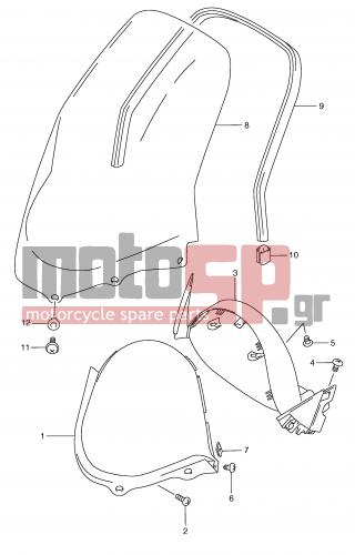 SUZUKI - AN250 (E2) Burgman 2001 - Body Parts - WINDOW SCREEN (MODEL W/X/Y) - 09159-05019-000 - NUT