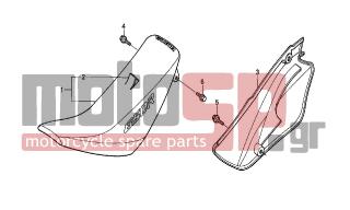 HONDA - XR650R (ED) 2006 - Body Parts - SEAT/R. SIDE COVER - 83510-MBN-670ZA - COVER, R. SIDE *NH196*