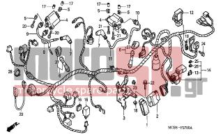 HONDA - XL650V (ED) TransAlp 2004 - Electrical - WIRE HARNESS - 30510-MM8-003 - COIL COMP., IGNITION(TEC)