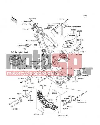 KAWASAKI - KX™450F 2012 -  - Frame Fittings - 55020-0434-6C - GUARD,ENGINE,SIDE,RH,EBONY