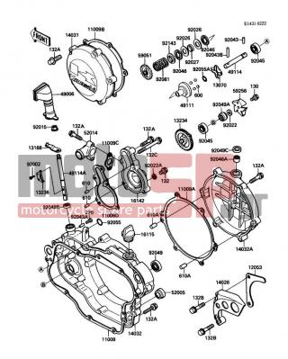 KAWASAKI - KX125 1988 - Engine/Transmission - Engine Cover(s) - 14032-1242 - COVER-CLUTCH,RELEASE
