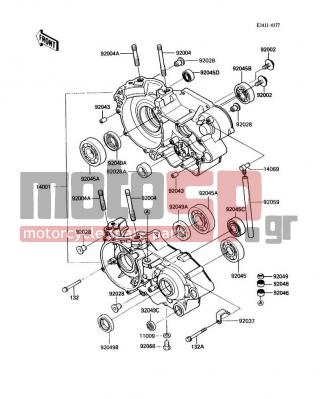 KAWASAKI - KX500 1988 - Κινητήρας/Κιβώτιο Ταχυτήτων - Crankcase - 132G0660 - BOLT-FLANGED-SMALL