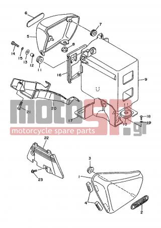 YAMAHA - XV1100 (GRC) 1998 - Body Parts - SIDE COVER - 42X-21711-00-9B - Cover, Side 1