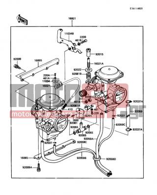 KAWASAKI - LTD 1988 - Engine/Transmission - Carburetor - 92005-1032 - FITTING,FUEL HOSE