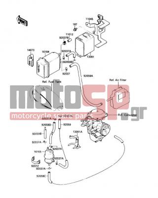 KAWASAKI - LTD 1988 - Body Parts - Fuel Evaporative System - 11045-1565 - BRACKET,CANISTER