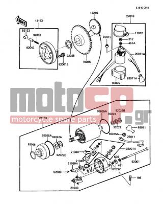 KAWASAKI - LTD 1988 -  - Starter Motor - 92015-1476 - NUT,STARTER MOTOR
