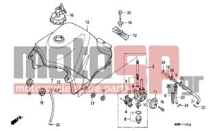 HONDA - XL600V (IT) TransAlp 1998 - Body Parts - FUEL TANK - 16953-ME5-005 - COVER SET, COCK