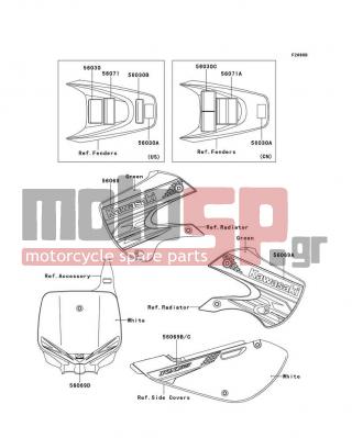 KAWASAKI - KX™65 2012 - Body Parts - Labels(ACF) - 56069-1541 - PATTERN,SHROUD,LH