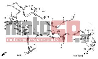HONDA - FJS600 (ED) Silver Wing 2001 - Brakes - REAR BRAKE PIPE ( FJS6001/2/D3/D4/D5) - 43321-MY4-003 - JOINT A, MASTER CYLINDER PIPE