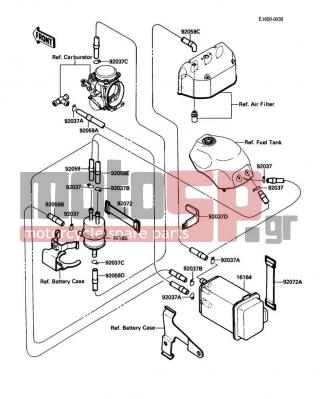 KAWASAKI - NINJA® ZX™-10 1988 - Body Parts - Fuel Evaporative System - 92037-147 - CLAMP,TUBE