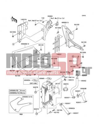 KAWASAKI - KX™85 2012 - Κινητήρας/Κιβώτιο Ταχυτήτων - Radiator - 35011-1845 - STAY