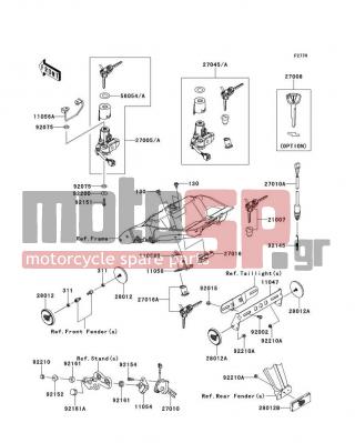 KAWASAKI - NINJA® 1000 2012 -  - Ignition Switch/Locks/Reflectors - 28012-0001 - REFLECTOR-REFLEX,FR,SIDE