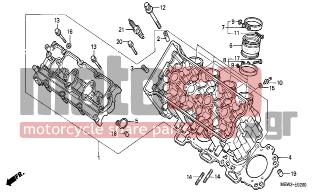 HONDA - CBR600F (ED) 1999 - Engine/Transmission - CYLINDER HEAD (1) - 16218-MV9-670 - BAND B, INSULATOR