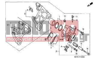 HONDA - VTR1000SP (ED) 2006 - Brakes - REAR BRAKE CALIPER - 90180-MN8-006 - BOLT, FLANGE, 8X49