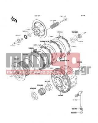 KAWASAKI - NINJA® 1000 ABS 2012 - Engine/Transmission - Clutch - 92015-1555 - NUT,20MM