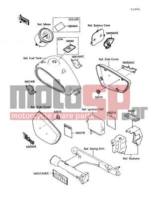 KAWASAKI - VULCAN 88 1988 - Body Parts - Label - 56050-1005 - MARK,SIDE COVER,RH,FOR RED