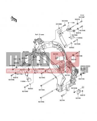 KAWASAKI - NINJA® 1000 ABS 2012 - Κινητήρας/Κιβώτιο Ταχυτήτων - Engine Mount - 92154-0313 - BOLT,FLANGED,10X40