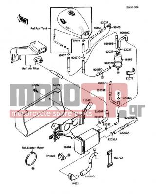 KAWASAKI - VULCAN 88 SE 1988 - Body Parts - Fuel Evaporative System - 14073-1219 - DUCT,CANISTER
