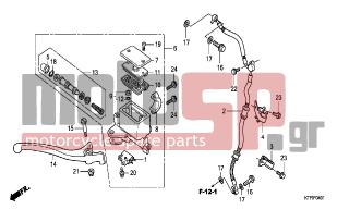 HONDA - SH125 (ED) 2009 - Brakes - FR. BRAKE MASTER CYLINDER (SH125/R/150/R) - 93600-040121G - SCREW, FLAT, 4X12