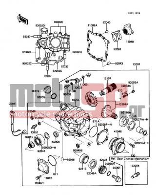 KAWASAKI - CONCOURS 1987 - Engine/Transmission - Front Bevel Gear - 11009-1344 - GASKET,OIL PIPE,8.2X14X1.0
