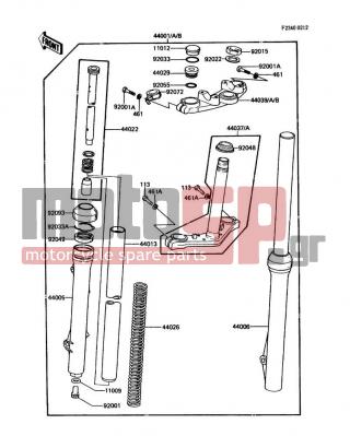KAWASAKI - KDX80 1987 -  - Front Fork - 44006-1101 - PIPE-RIGHT FORK OUTER