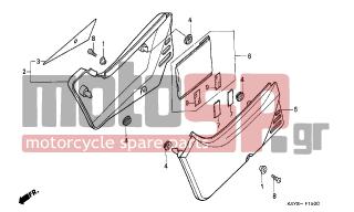 HONDA - NX125 (IT) 1995 - Body Parts - SIDE COVER - 83513-KAY-600 - SHEET, R. SIDE COVER (###)