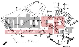 HONDA - XL1000V (ED) Varadero 2000 - Body Parts - SEAT - 81300-MBT-610ZA - CARRIER, RR. *NH146M*