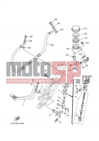 YAMAHA - TDM 900 (GRC) 2002 - Brakes - REAR MASTER CYLINDER - 5PS-27211-00-00 - Pedal, Brake