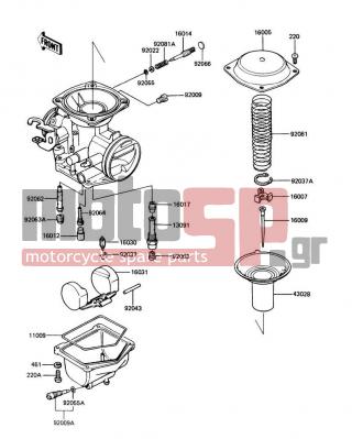 KAWASAKI - LTD 1987 - Engine/Transmission - Carburetor Parts - 92009-1095 - SCREW,DRAIN,M6X1.0